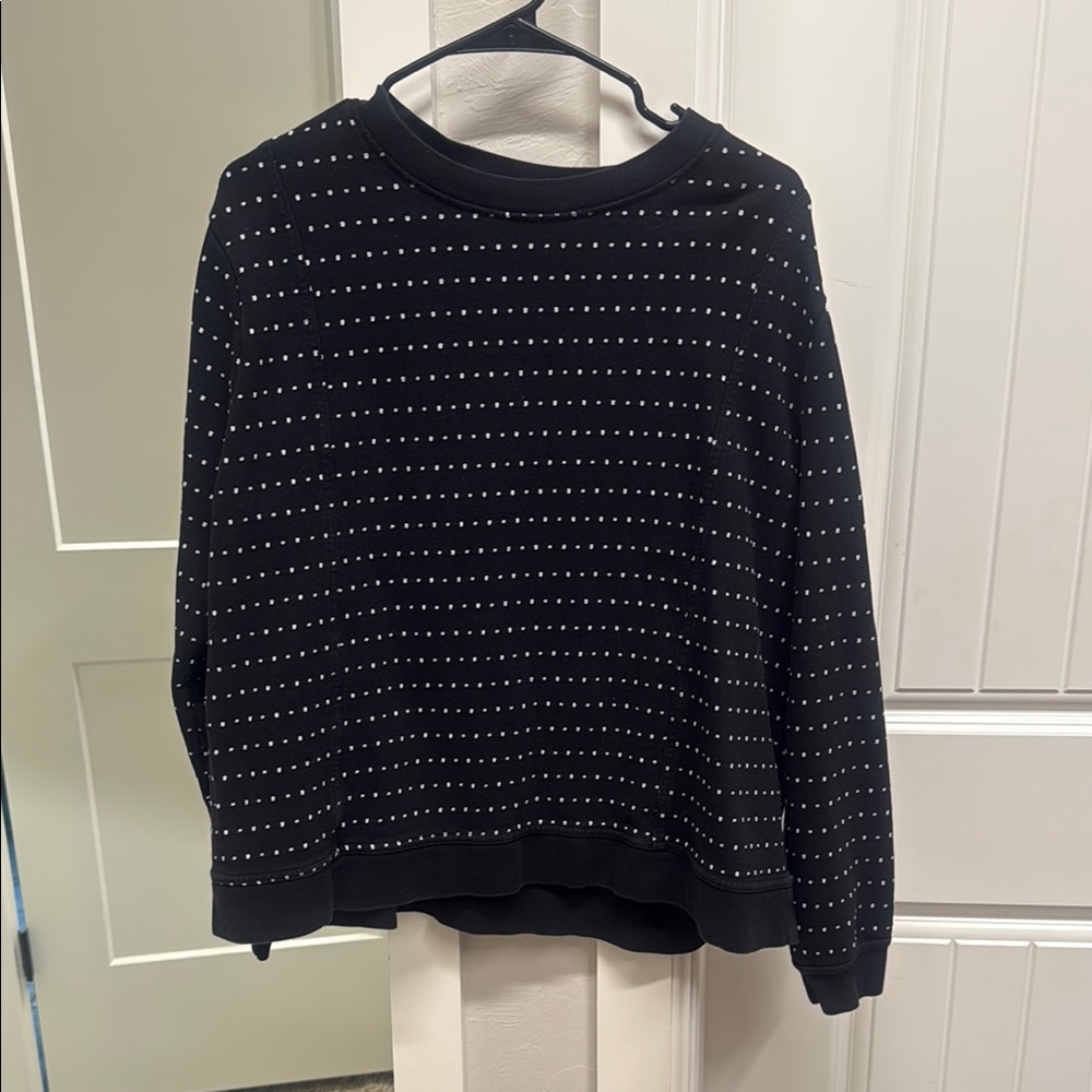 Time and Tru Black and White Polka Dot Sweatshirt